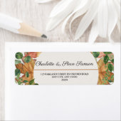 緑素朴色の水結婚色の差出人住所 ラベル (インサイチュ)