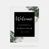 緑素朴色の水結婚色の歓迎アクリル アクリルサイン (正面)