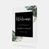 緑素朴色の水結婚色の歓迎アクリル アクリルサイン (傾斜)