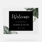 緑素朴色の水結婚色の歓迎 アクリルサイン (正面)