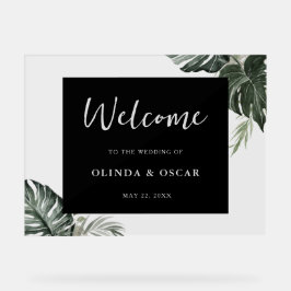 緑素朴色の水結婚色の歓迎 アクリルサイン