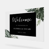 緑素朴色の水結婚色の歓迎 アクリルサイン (傾斜)