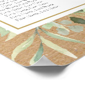 緑素朴色の結婚座席表 ポスター (角)