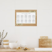 緑素朴色の結婚座席表 ポスター (キッチン)