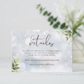 緑素朴色の葉エレガントな結婚式の詳細 エンクロージャーカード (スタンド正面)