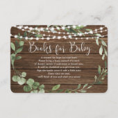 緑素朴色の赤ちゃんシャワーブックにベビーを灯す エンクロージャーカード (正面)