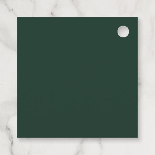 緑素朴色の赤ちゃんシャワー フェイバータグ (裏面)