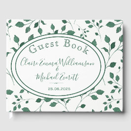緑素朴色の離れ結婚のゲストブック ゲストブック