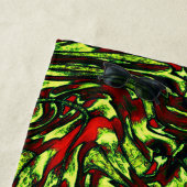 緑素朴色の黄色と鮮やかな赤い曲線 ビーチタオル (インサイチュ)