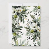 緑素朴色オリーブ水カラーブライダルシャワー 招待状 (裏面)