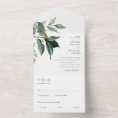 緑素朴色オールインワン結婚式招待状 オールインワン招待状 (内側)