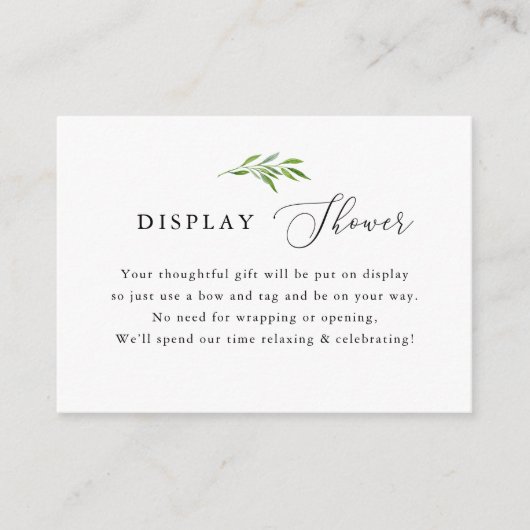 緑素朴色ディスプエレガントレイシャワー エンクロージャーカード (正面)