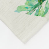 緑素朴色リース水彩モノグラムイニシャル フリースブランケット (角)