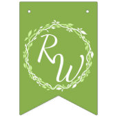 緑素朴色 |の結婚つる植物たった今結婚しました バンティングフラッグ (第1の旗)