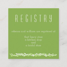 緑素朴色 |の結婚つる植物レジストリ情報 エンクロージャーカード