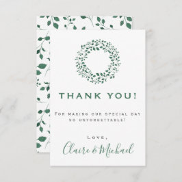 緑素朴色 |の結婚サンキューカード サンキューカード