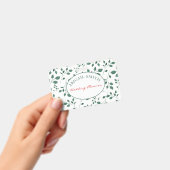 緑素朴色 |の結婚名前または会社名 バッジ (手持ち)