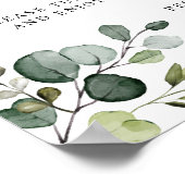 緑素朴草の詰ま結婚っていない式のサイン ポスター (角)