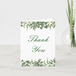 緑素朴葉の葉 サンキューカード