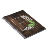 緑素朴蝶ノートブパーソナライズされたック ノートブック (右側)