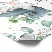 緑素朴象の女の子の赤ちゃんシャワーへようこそ ポスター (角)