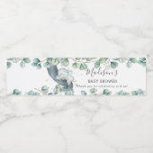 緑素朴象の男の子の赤ちゃんシャワー賛成 ペットボトルラベル (シングルラベル)