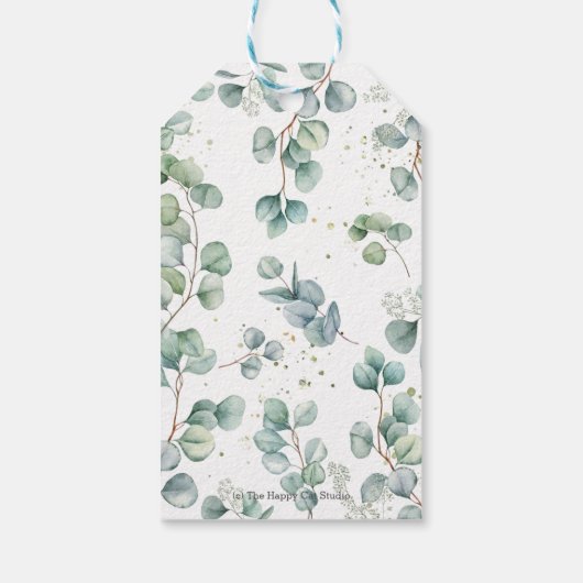 緑素朴象の男の子シャワーありがとう ギフトタグ (裏面)