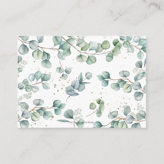 緑素朴象の赤ちゃんシャワーおむつラッフル エンクロージャーカード (裏面)