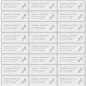 緑素朴透明差出人住所ラベル シール (正面)