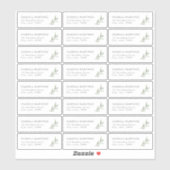 緑素朴透明差出人住所ラベル シール (シート)