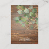 緑素朴金ゴールドリーフジュエリー表示カード 名刺 (裏面)