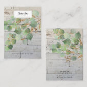 緑素朴金ゴールドリーフジュエリー表示カード 名刺 (正面/裏面)