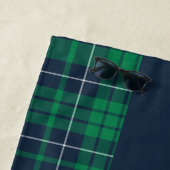 緑素朴青のプレイドファミリ名 ビーチタオル (インサイチュ)