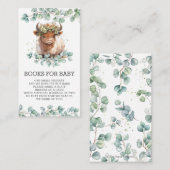 緑素朴高地の牛の本ベビー エンクロージャーカード (正面/裏面)