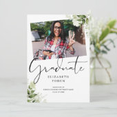 緑素朴2写真卒業 招待状 (スタンド正面)