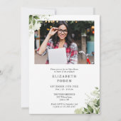 緑素朴2写真卒業 招待状 (裏面)