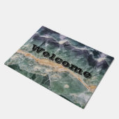 緑紫ユニーク蛍石ミネラルフォトジェム ドアマット (アングル)