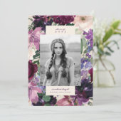 緑紫色の花 |ロマンチックな卒業写真An 案内状 (スタンド正面)