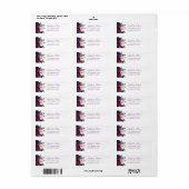 緑紫色の花 |ロマンチックな差出人住所ラベ ラベル (フルシート)