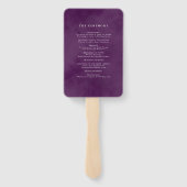 緑紫色の花 |ロマンチックな結婚式 プログラムハン ハンドファン (裏面)