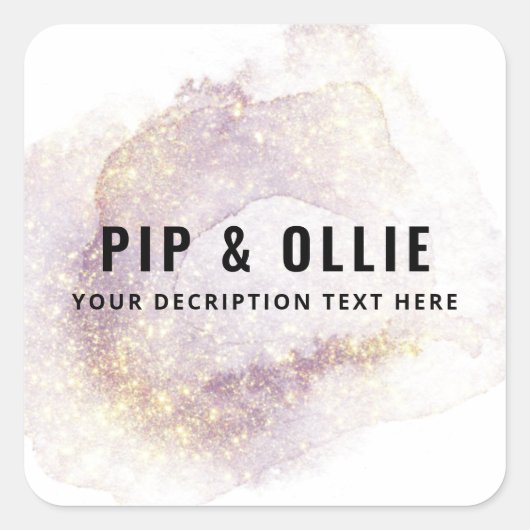 緑紫色アルコールインクキャンドル製品ラベル スクエアシール (正面)