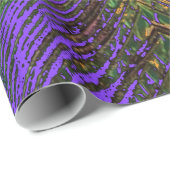 緑紫色金ゴールドの孔雀はギフトに羽をつけます ラッピングペーパー (ロールコーナー)
