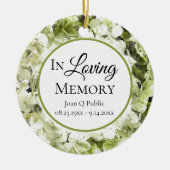 緑紫陽花の水彩記念記念 セラミックオーナメント (正面)