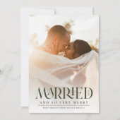 緑結婚したエレガントタイポグラフィ写真クリスマス シーズンカード (正面)