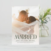 緑結婚したエレガントタイポグラフィ写真クリスマス シーズンカード (スタンド正面)