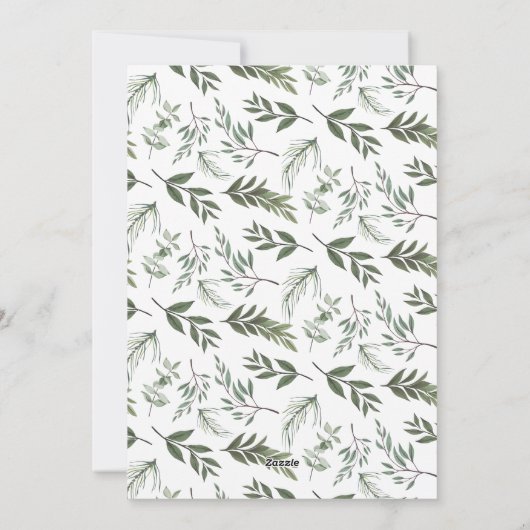 緑結婚したエレガントタイポグラフィ写真クリスマス シーズンカード (裏面)