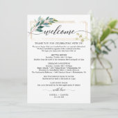 緑結婚のアイコンの旅程の歓迎レター プログラム (スタンド正面)