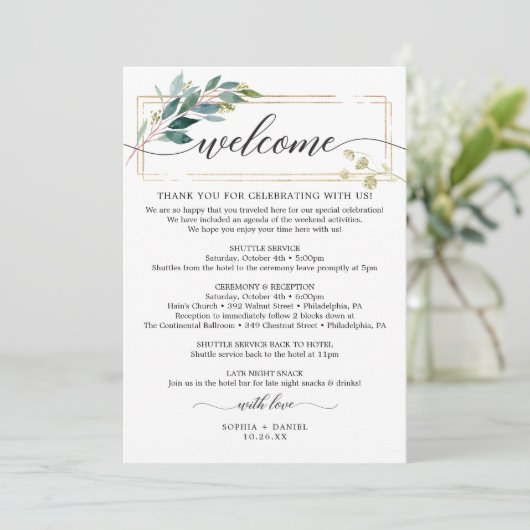 緑結婚のアイコンの旅程の歓迎レター プログラム (スタンド正面)