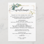 緑結婚のアイコンの旅程の歓迎レター プログラム (正面)