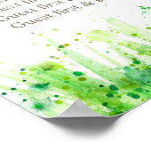 緑結婚のシーティングテーブルプランナー1-9テーブル ポスター (角)